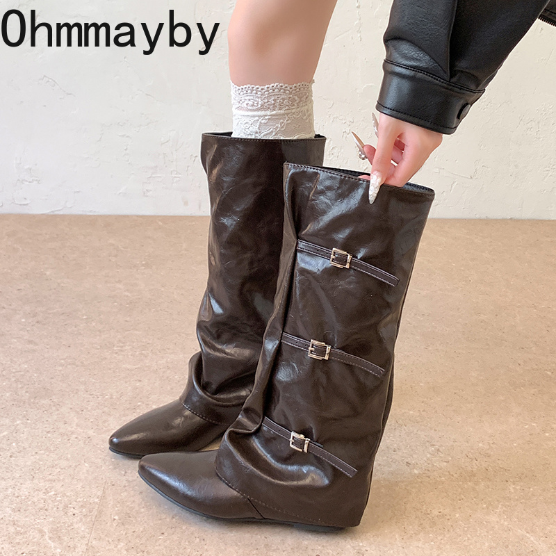 Dames leren kniehoge laarzen m - Leather Classic Strap recensie en prijs
