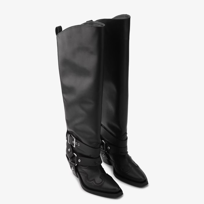 Zwart lederen kniehoge cowboyl - Leather Classic Strap recensie en prijs